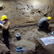 Archaeologists working in Bacho Kiro Cave earlier this year.